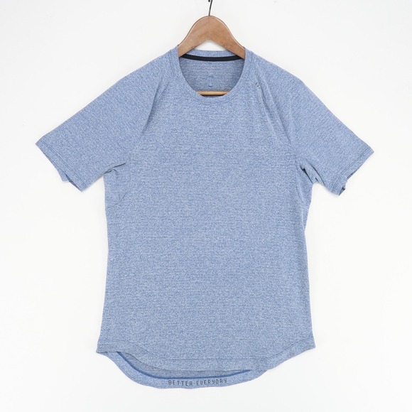 Lululemon Shirt Mens Small (Est) Blue Heathered Athletic Raglan Better Everyday - Picture 1 of 7